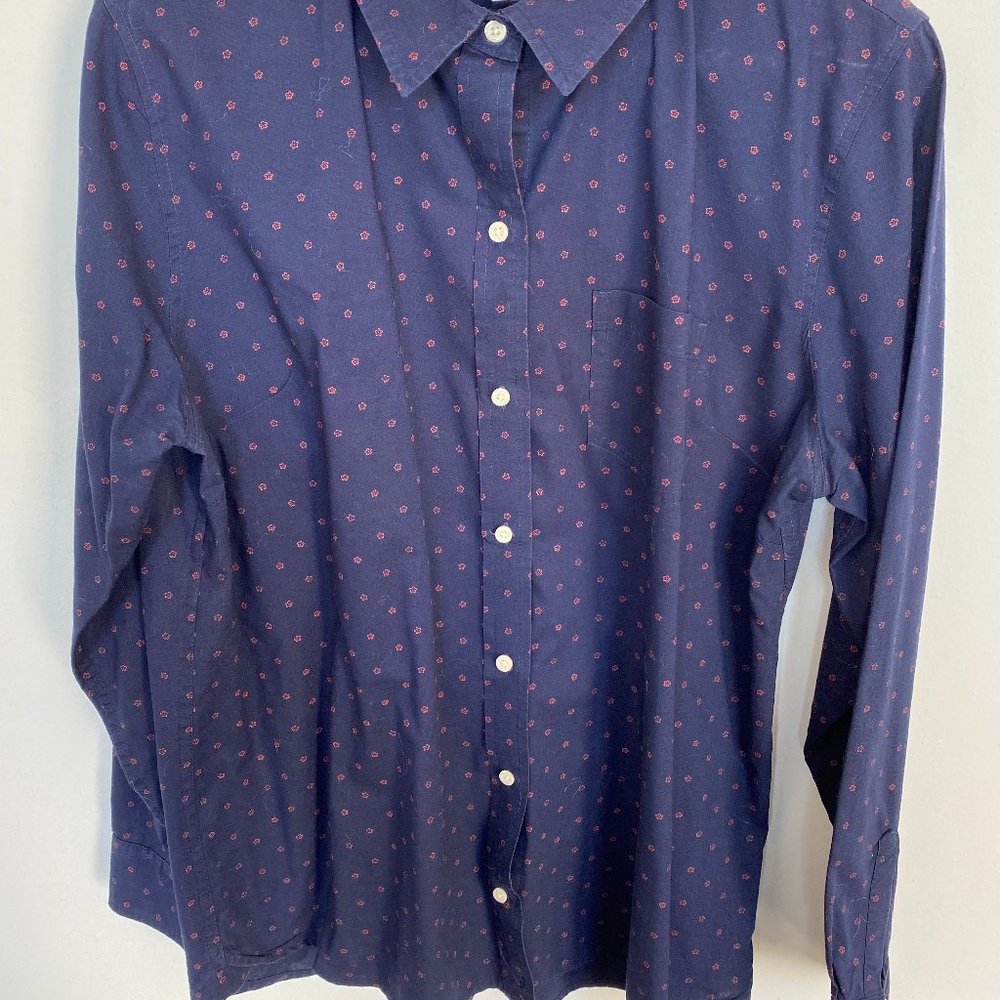 Gap Factory Fitted Boyfriend Shirt Blue